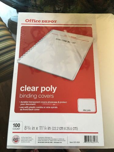 Office Depot® Brand Clear Poly Binding Covers 8 3/4&#034; x 11 1/4&#034; 100 Count