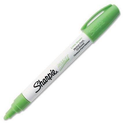 Sharpie oil-based paint marker, medium point, lime ink, 12 markers (35561) for sale