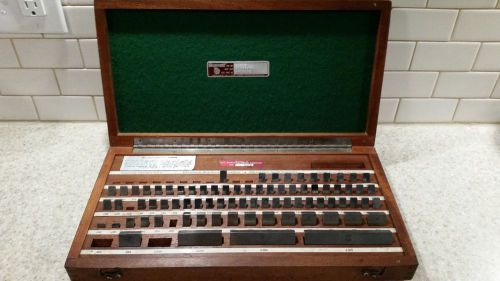 STARRETT GAGE BLOCK SET 1-671 WITH 78 PIECES IN WOODEN BOX