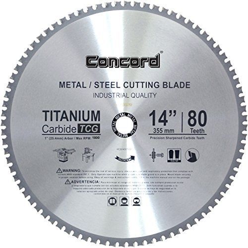 Concord Blades 14-Inch 80 Teeth TCT Ferrous Metal Cutting Carbide Saw Blade