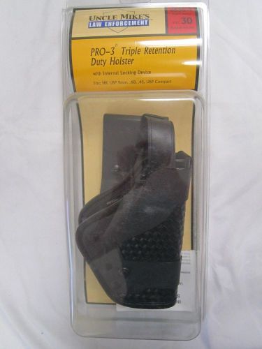 Uncle mike&#039;s pro-3 triple retention duty holster 6530-4 size 30 right hand new * for sale