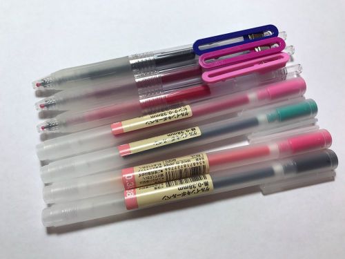 Muji 0.38 AND 0.5 Color Pens x7