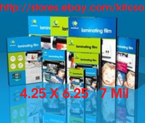 7 mil laminating pouch film sheets photo 4.25 x 6.25  10- pack for sale