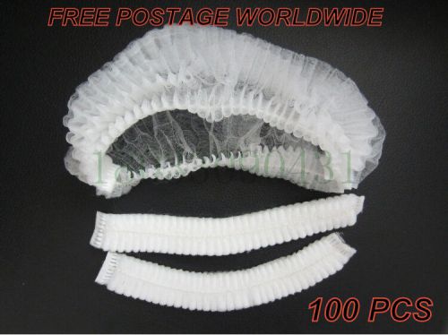 100 pcs disposable net caps non woven bouffant food catering kitchen restaurant for sale
