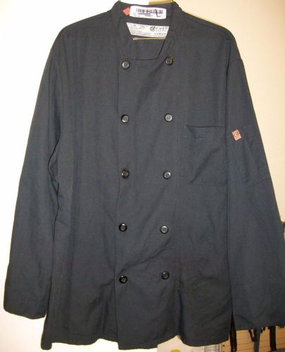 Chef Coat Used Chef Designs Black Size Large Long Sleeve 100% Polyester
