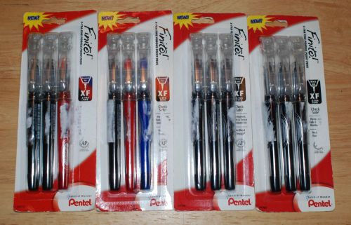 New Sealed Lot Of (4) Pentel Finito X-TRA Fine Porous Point (12) Total Pens
