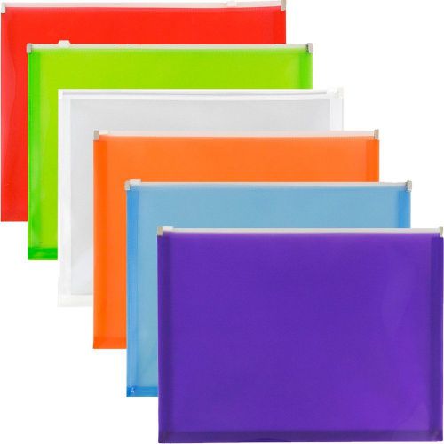 Jam paper plastic envelopes with zipper closure - letter - 9 3/4&#034; x 13&#034; - 6/p... for sale