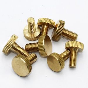 10pcs m4 m5 m6 brass knurled screws flat head hand tighten computer chassis bolt for sale