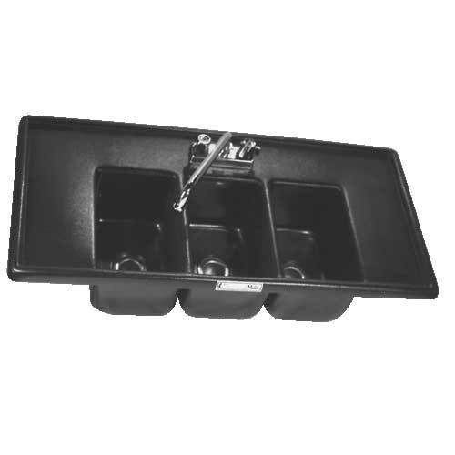 3 Compartment Drop-in Mini Sink w/Drain Boards Triple concession NEW BHSDB-1328
