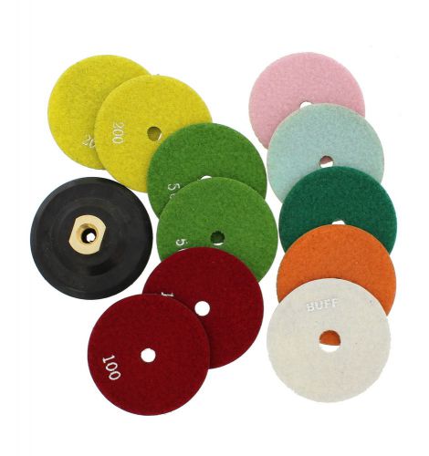 Diamond Polishing Pads with Buffer, Rubber Backer for Granite, Stone, Marble
