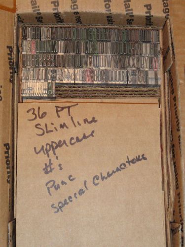 Vintage letterpress foundry lead printing type rare 36 pt slimline (like huxley) for sale