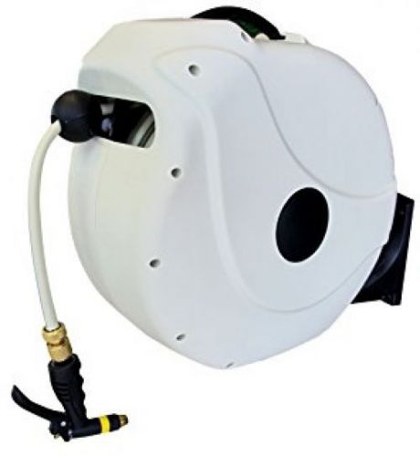 Sunneday Retractable Water Hose Reel, 82&#039;, White