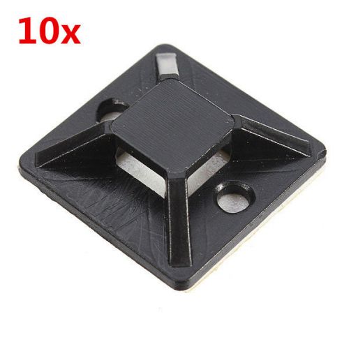 10pcs Black Self-adhesive Cable Tie Mounts Positioning Pieces 25*25MM