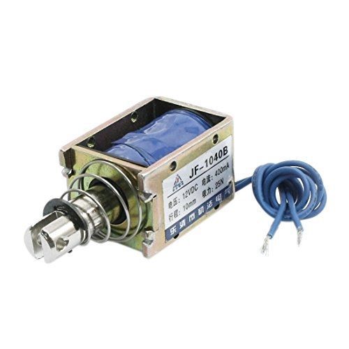 uxcell Uxcell DC12V 25N Force 2-Wires Pull Push Solenoid, Electromagnet, 10 mm