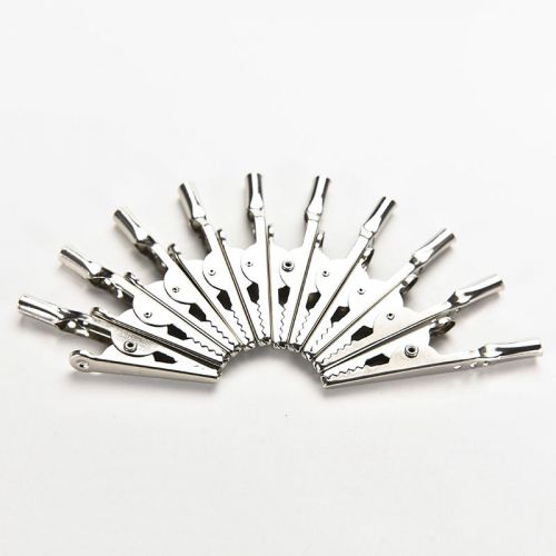 10x stainless steel alligator crocodile test clips cable lead screw probe  le for sale