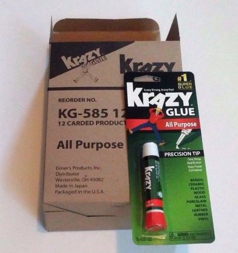 12 Pack ELMER&#039;S PRODUCT INC - Krazy Glue Gel Tube Instant Fix Repair