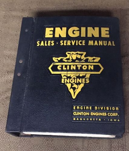 Vintage 1958 Clinton Engine Sales Service Manual Parts Lists Price Lists LARGE