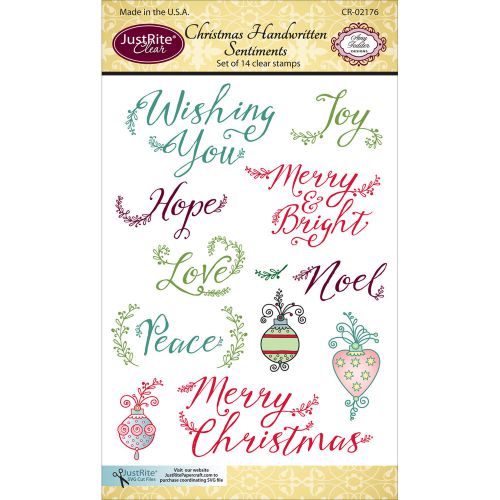 JustRite Papercraft Clear Stamps 4&#034;&#034;X6&#034;&#034;-Christmas Handwritten Sentiments