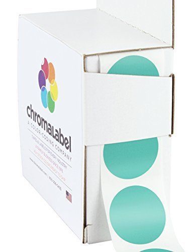 Chromalabel.com 1&#034; Aqua Color-Code Dot Labels (Write On Surface) | Permanent