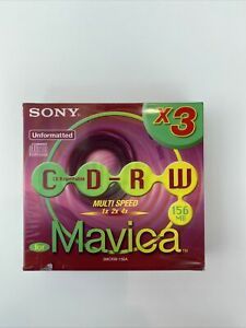 NEW SONY 3-pack  3MCRW-156A Mavica Unformatted Rewritable CD-RW CDs