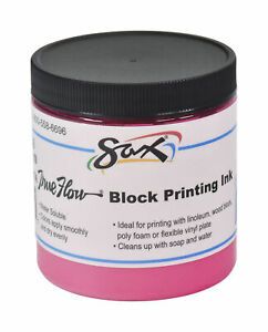 Sax True Flow Water Soluble Block Printing Ink, 8 Ounces, Magenta