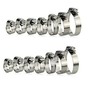 Hose Clamps Stainless Steel, 35 Pack (6-38mm ) Adjustable Range Hose Clamps