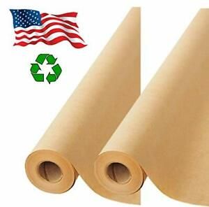 2 Pack Brown Kraft Paper Made in USA 17.75” x 1200” Per Roll (200 feet) Ideal