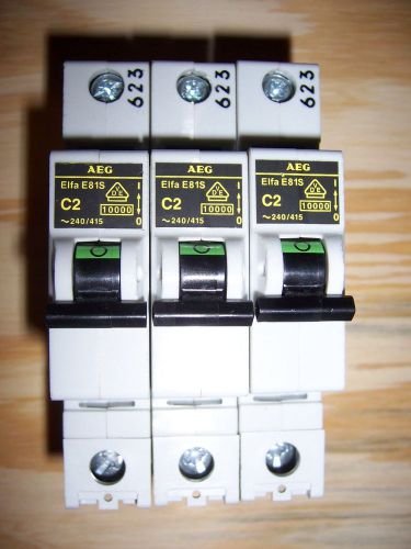 EEControls AEG Circuit Breaker 2A 1Pole ME81S-C2 (3 units)