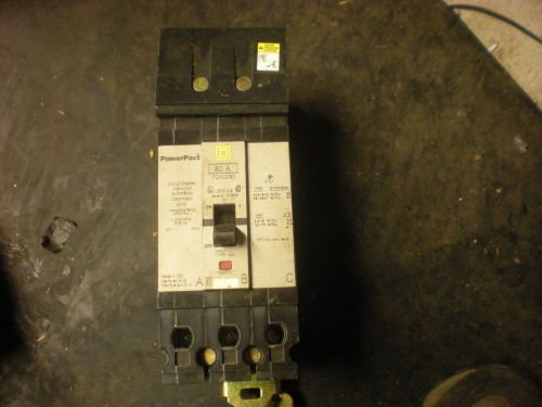 Square d fda32080 80 amp 3 pole i-line circuit breaker 240  volt power pact for sale