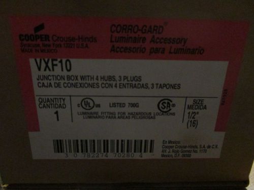 Cooper crouse hinds vxf10 junction box 1/2&#034; (nib) lot of 4 boxes for sale