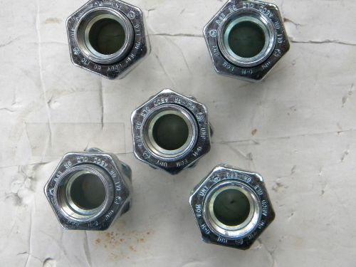 FIVE NEW CROUSE HINDS 3/4&#034; UNIONS  - #UNY - 205 - FREE S/H