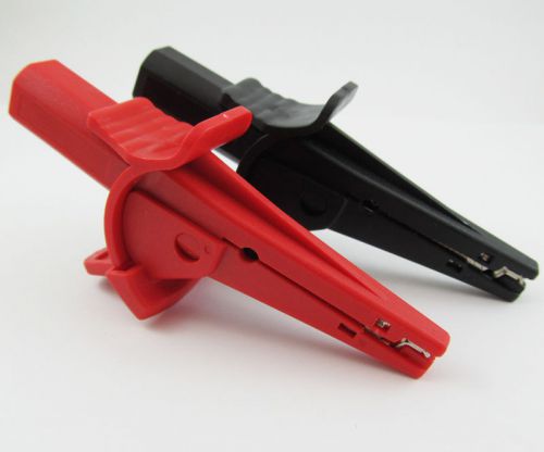 2pcs long jaw safety alligator clip to 4mm banana female insulated test clip new for sale