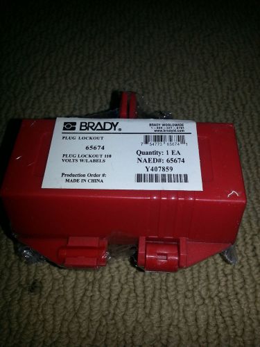 Brady 65674 plug lockout 110 volt  w/labels for sale