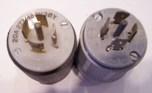 2 - 20 amp male plugs 277/480 volt for sale