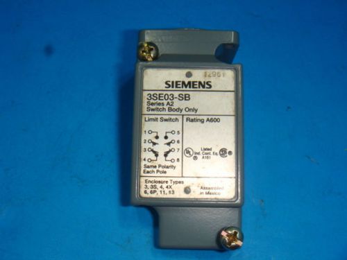 New Siemens 3SE03-SB Limit Switch,Switch Body Only Series A2 NIB