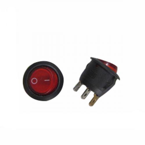 25x illuminated light rocker switch 3 pin 6a 250v red round power switch 23*18mm for sale