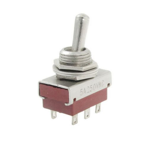 3 Pcs AC 250V 5A Amps ON/ON 2 Position DPDT Toggle Switch