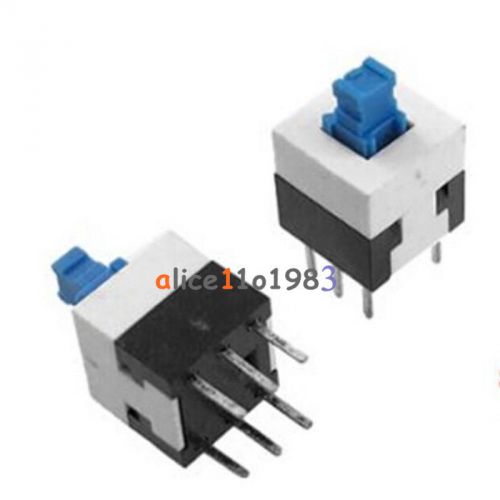 10pcs 8x8mm cap self-locking type square blue button switch control for sale