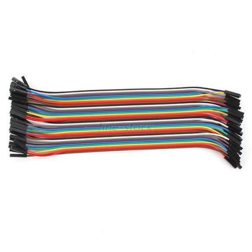 40PCS Colors Wire Connector Cable 2.54mm 1P - 1P For Arduino Female to Female