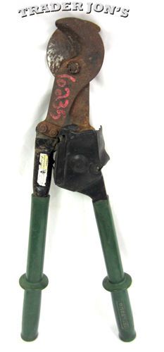 27&#034; Greenlee Textron Heavy Duty Cable Cutters Tool Chain Ratchet Action 1987