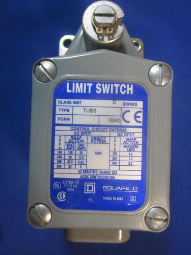 Square D TUB3 Series C Heavy Duty Limit Switch Class 9007 Form 0040