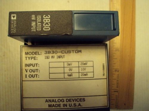 3B30-Custom Analog Devices Isolated mV; Input 0 to +20mv; Vout 0-10 V; Iout 4-20