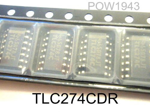 ( 10 PC. ) TEXAS INST. TLC274CDR  SURFACE MT. QUAD OPAMP 14-SOIC