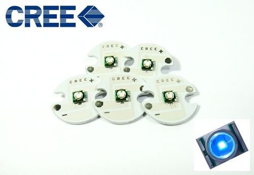 5x CREE XR-E high power LED Light Emitter 5W 16mm Aluminum base 228lm Royal BLUE
