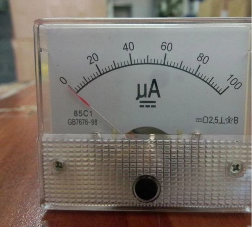 DC Ammeter Head Pointer 100UA Mounting Head Current Measuring Panel Meter A068