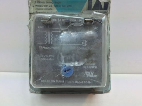 SEALED NEW! WAGNER DELAY ON MAKE TIMER ADM-1 ADM1 18 TO 240 VAC