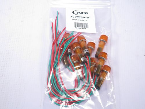 Lot f 10 yc-9wrt-1a-24 24v ac/dc mini led 9mm amber pilot light cylindrical cap for sale