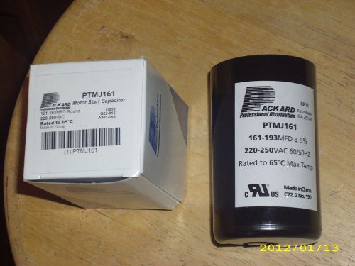 Ptmj161 packard start capacitor 161-193 mfd 250 volts ac round 2-1/16&#034; x 3-3/8&#034; for sale