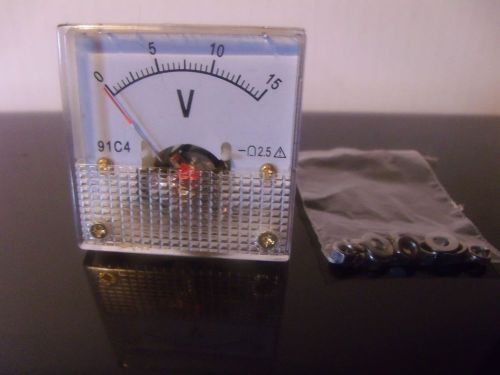 New 0-15 volt panel analog volt meter