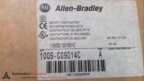 ALLEN BRADLEY 100S-C09D14C- SERIES A, MCS 100S-C SAFETY CONTACTOR, NEW